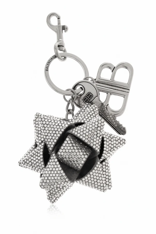 SILBER Schlüsselanhänger mit schimmerndem Anhänger