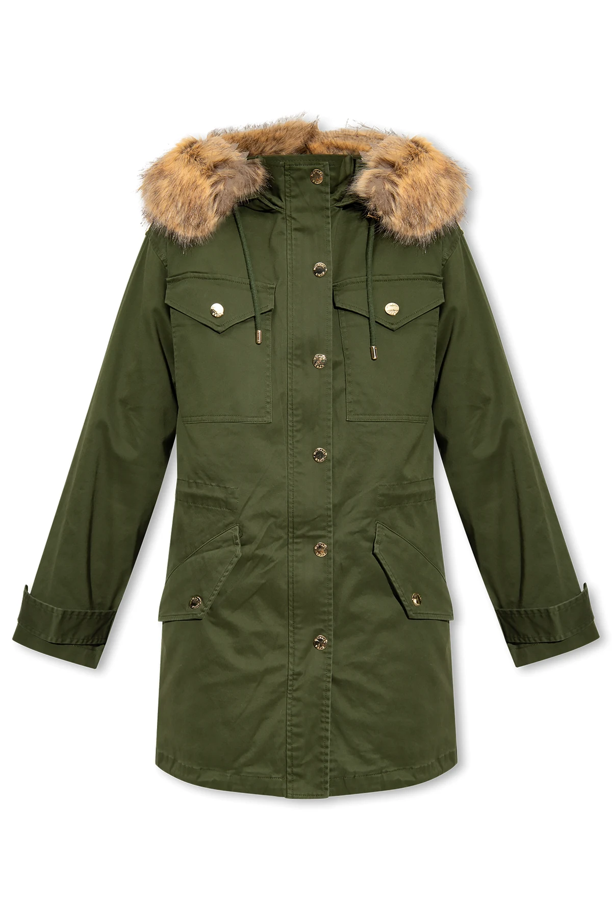 Jacket with faux-fur hood