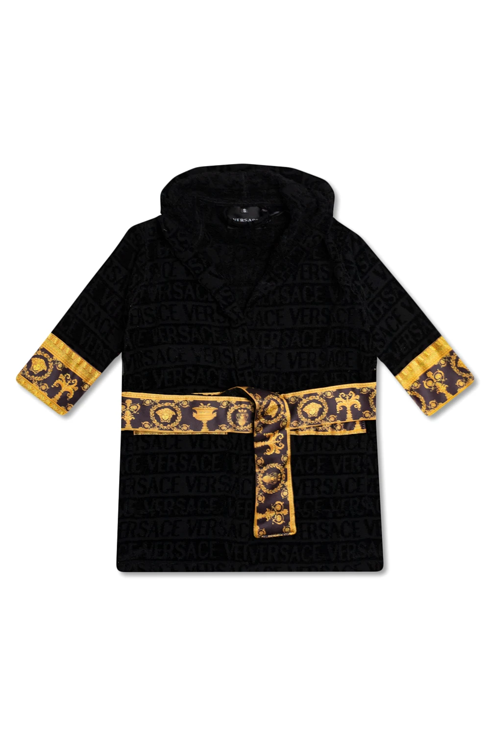BLACK Patterned bathrobe for kids