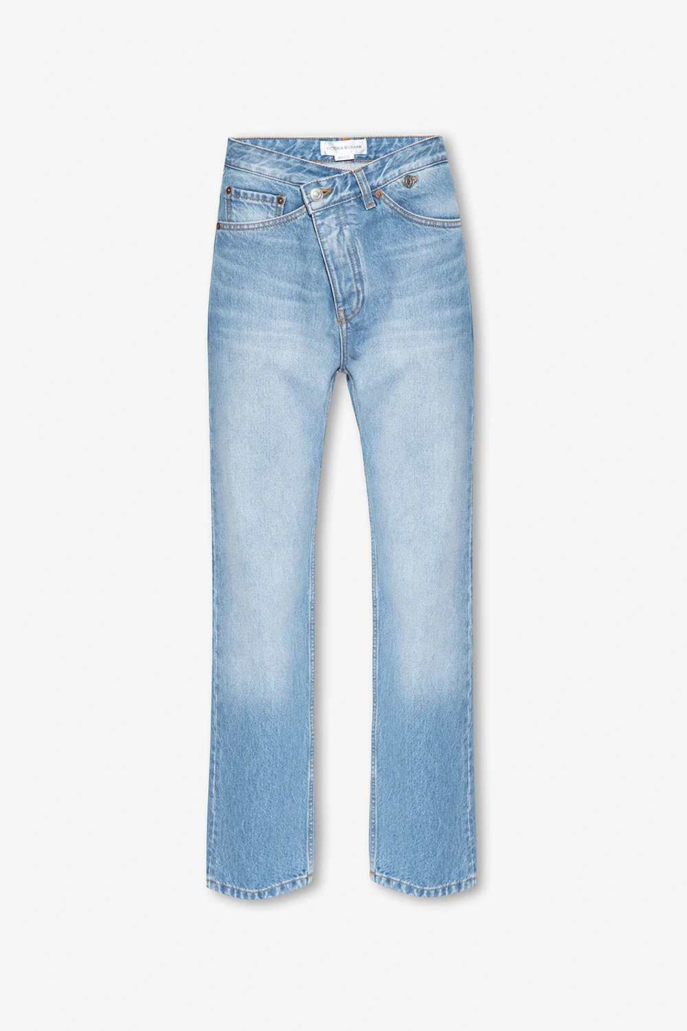 Jeans with asymmetrical fastening