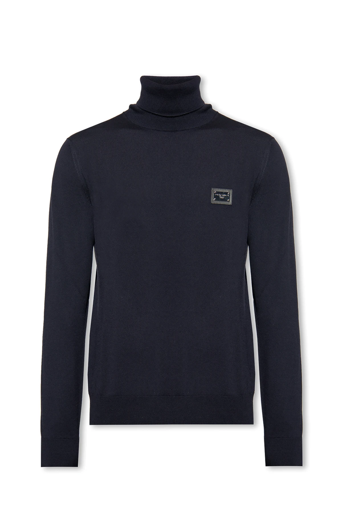 NAVY BLUE Wool turtleneck sweater