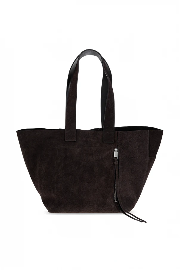 BROWN ‘Alba’ leather shopper bag