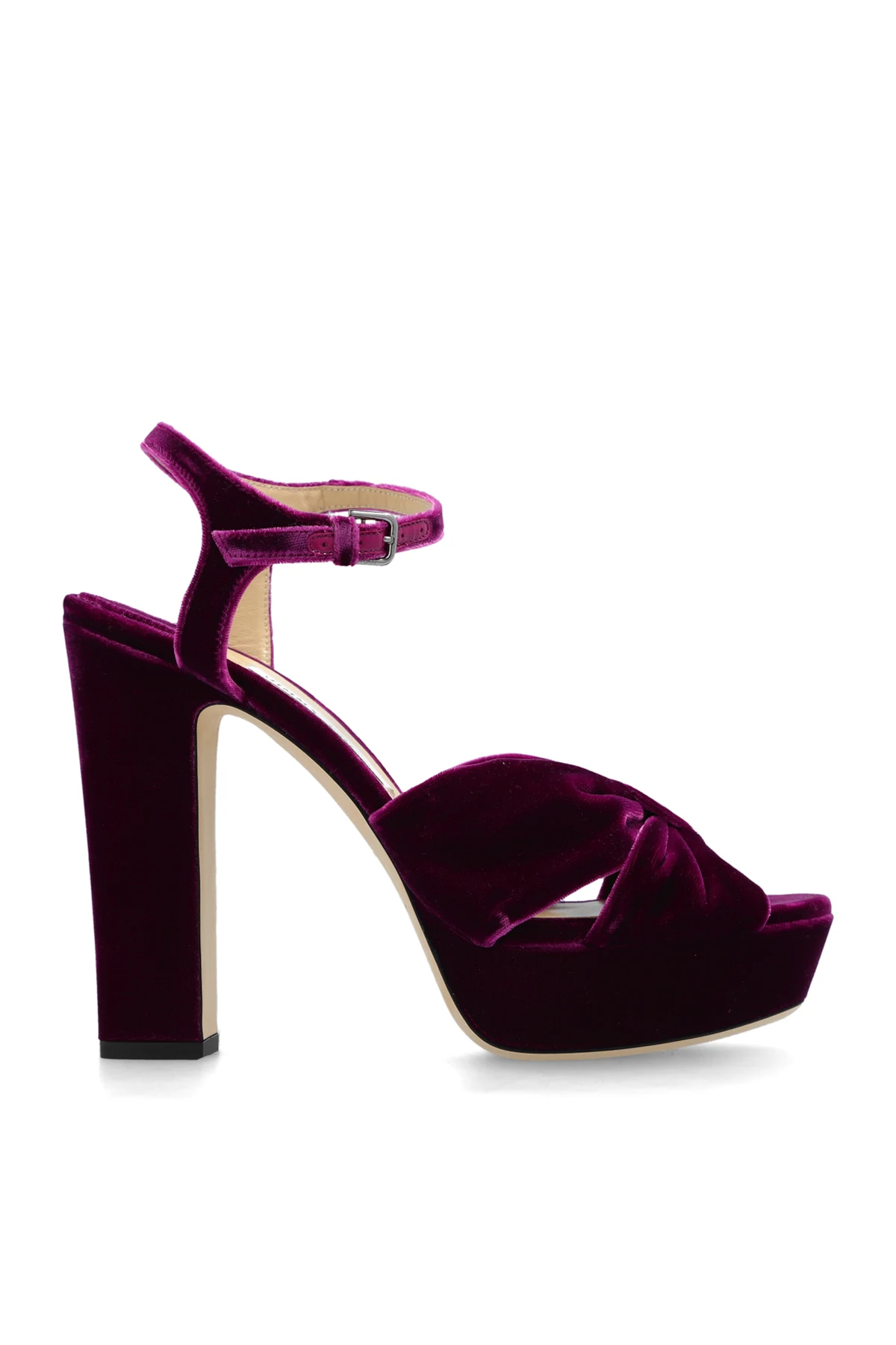 ‘Heloise’ velour platform sandals