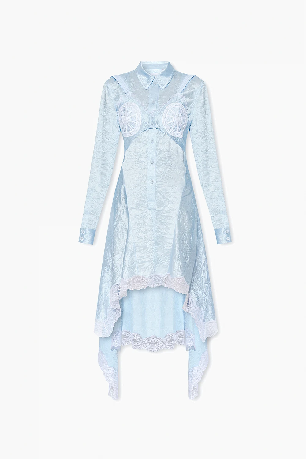 Dress with crinkled effect