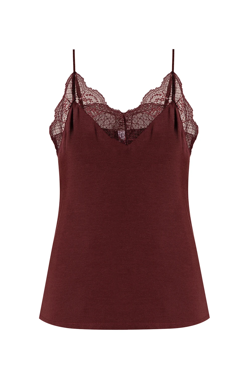 Lace-trimmed top
