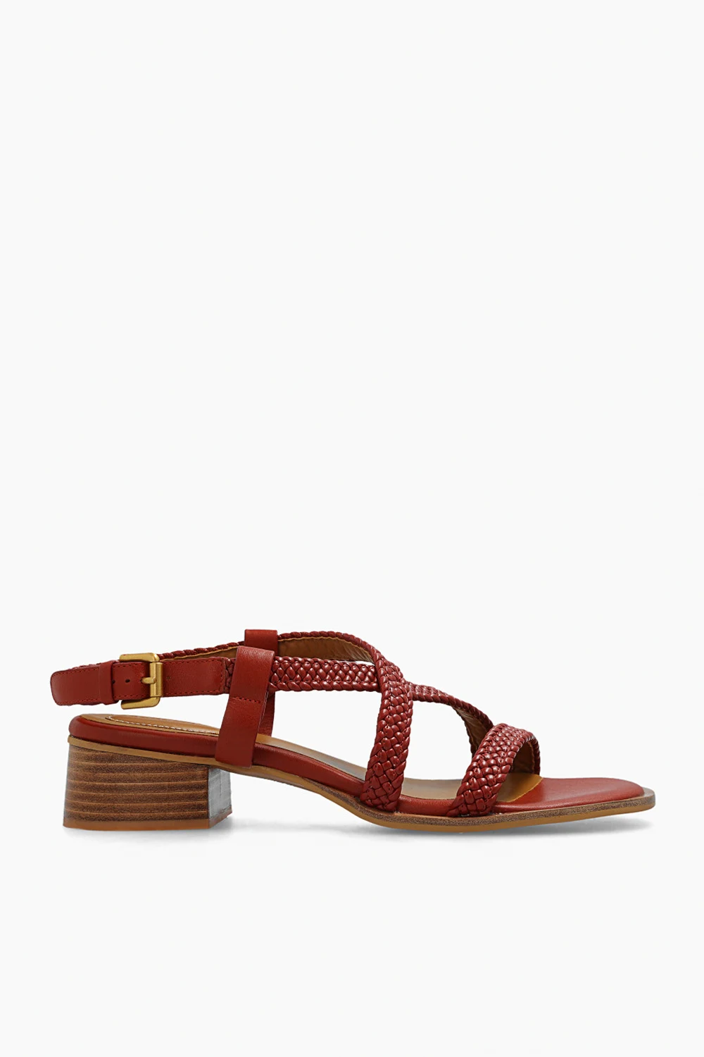 ‘Gaia’ leather heeled sandals
