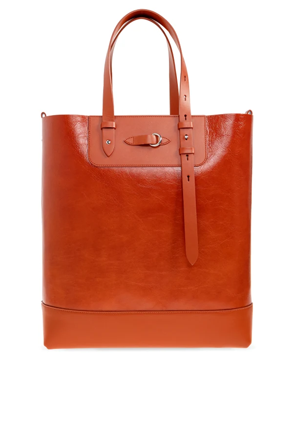 ROT Leder-Shopper-Tasche