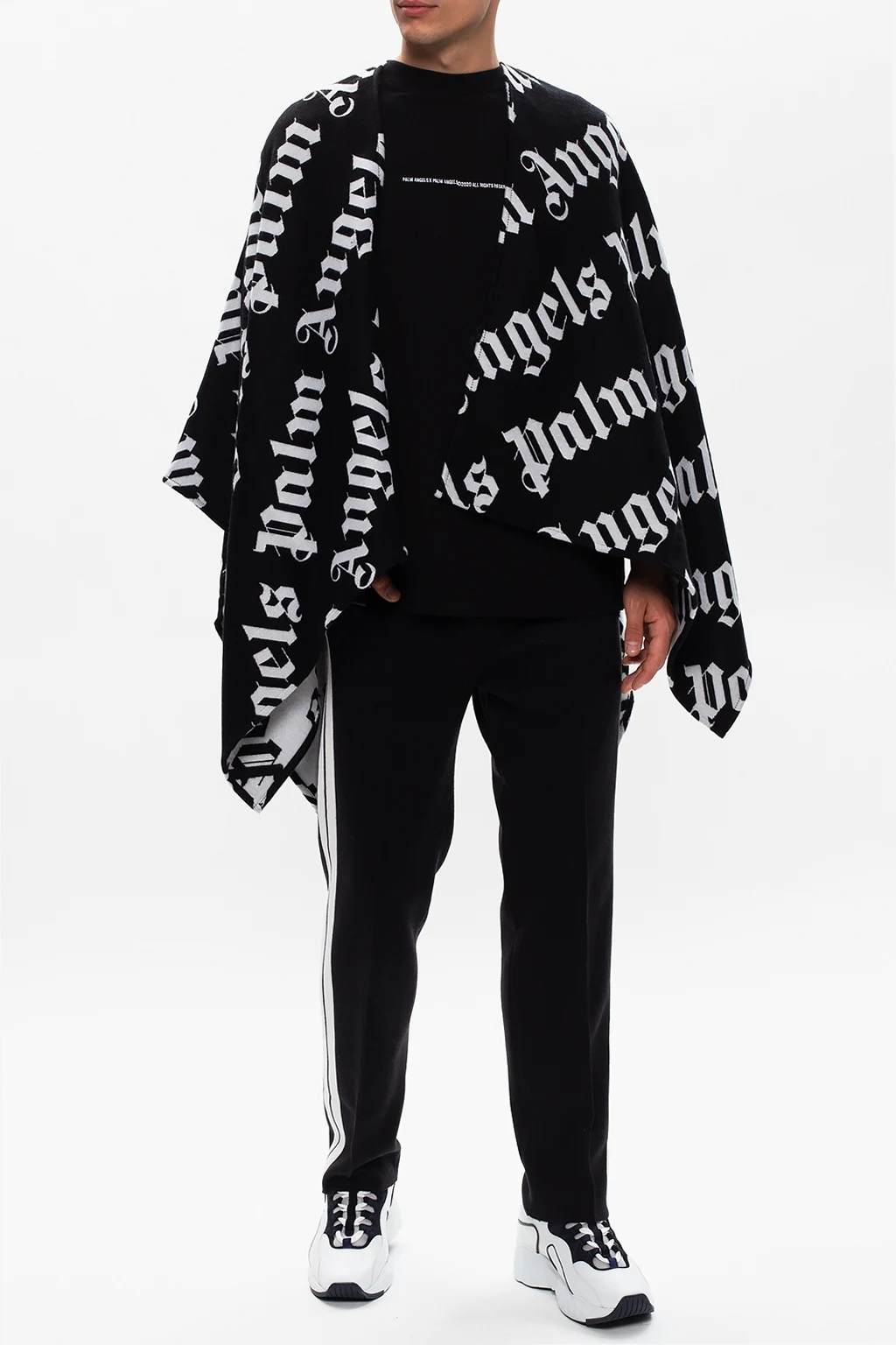 Side-stripe cashmere trousers