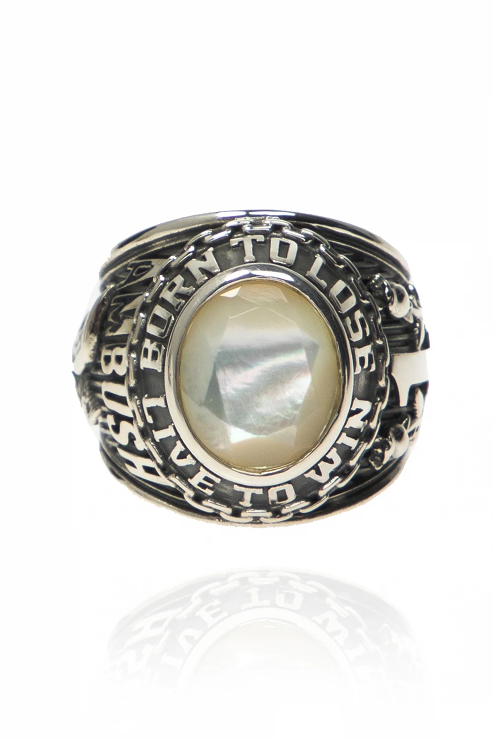 Ring with embossed pattern