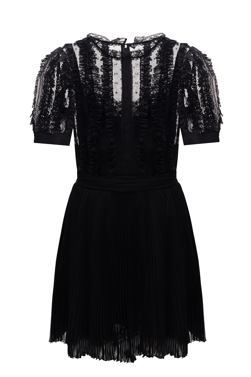 Pleated dress with short sleeves
