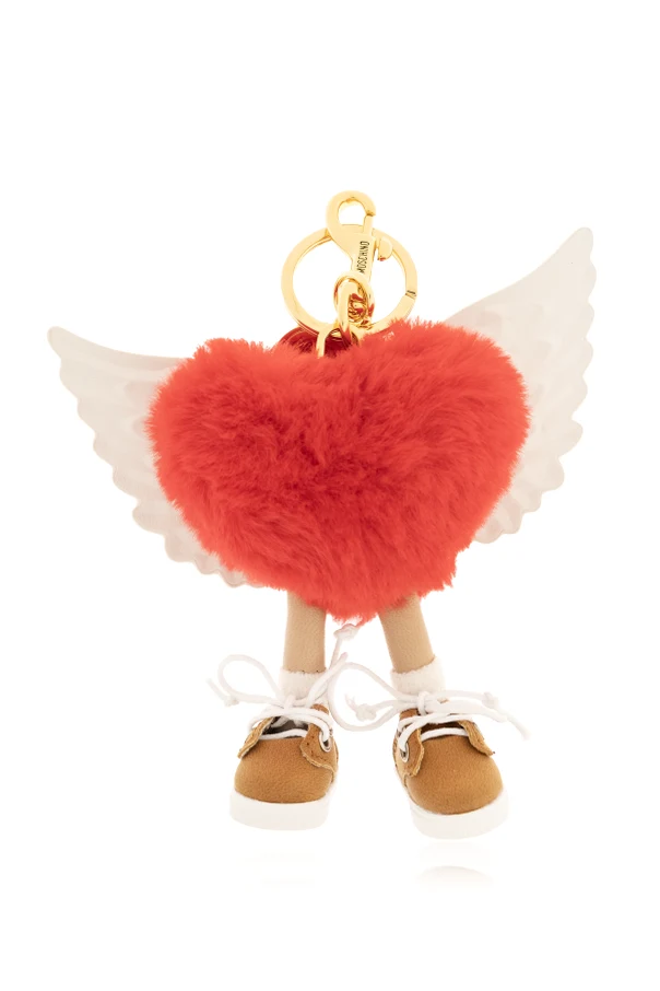 RED Keychain with a heart motif pendant