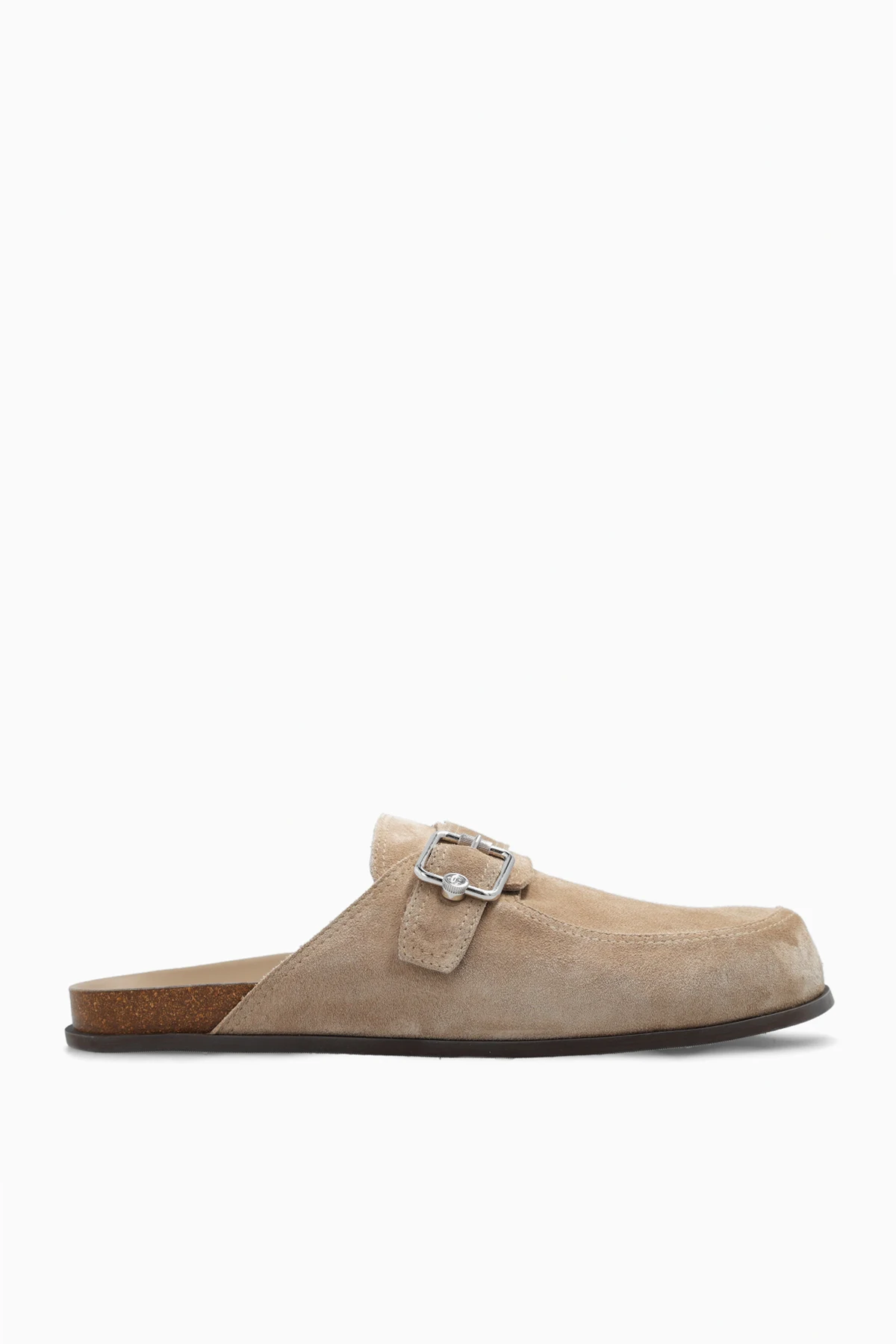 beige ‘Etta’ suede slides