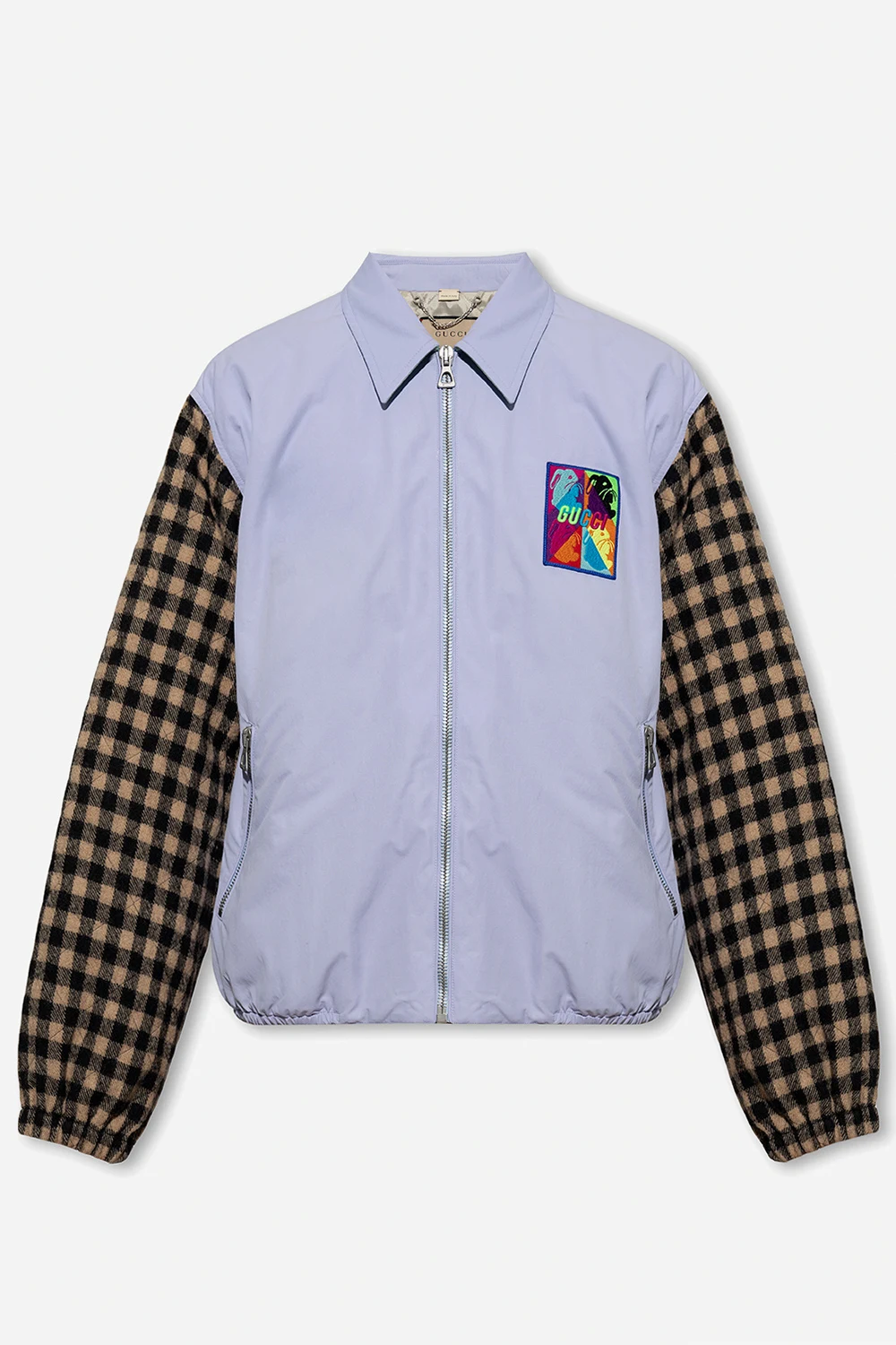 Jacket in contrasting fabrics