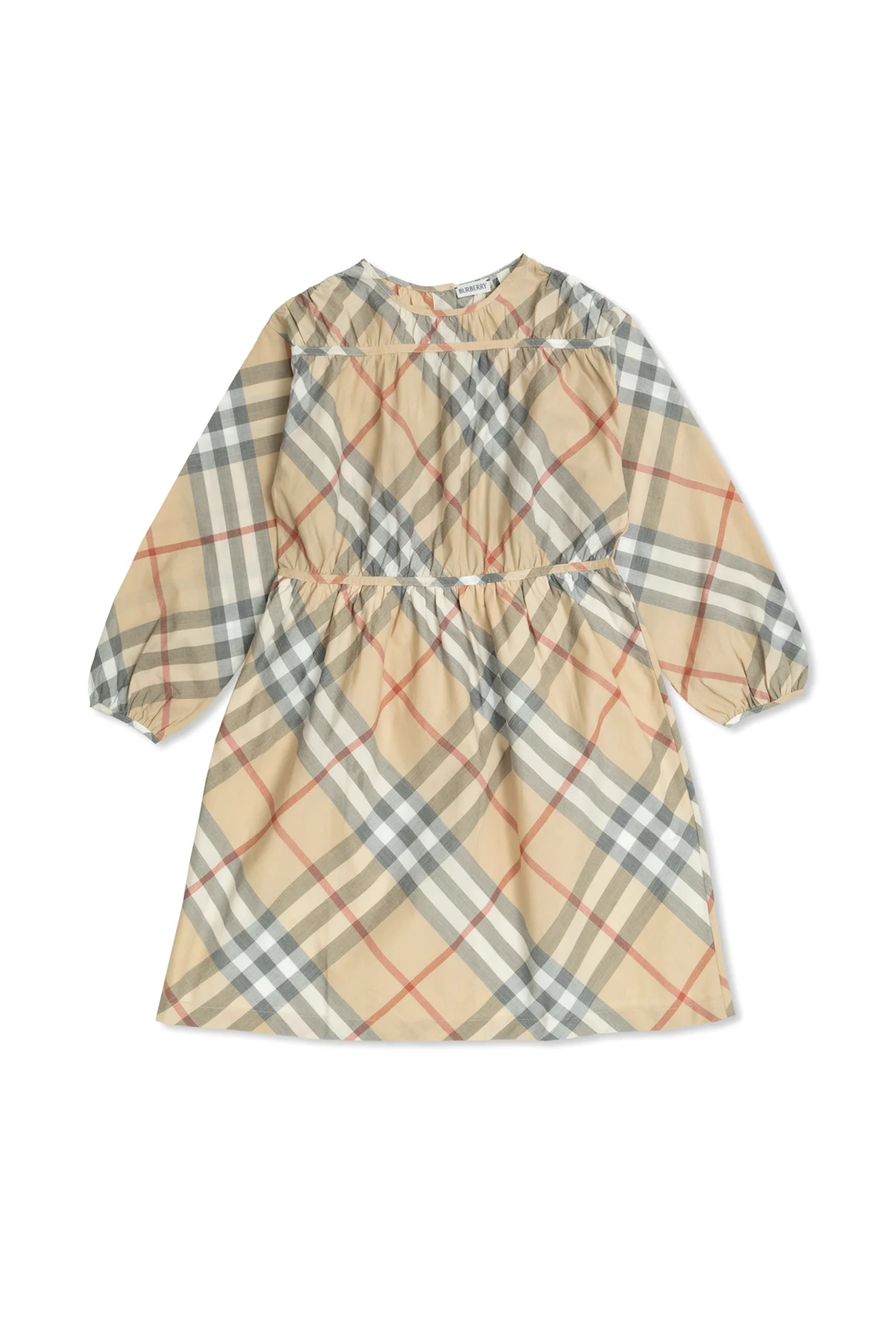beige Dress with check pattern