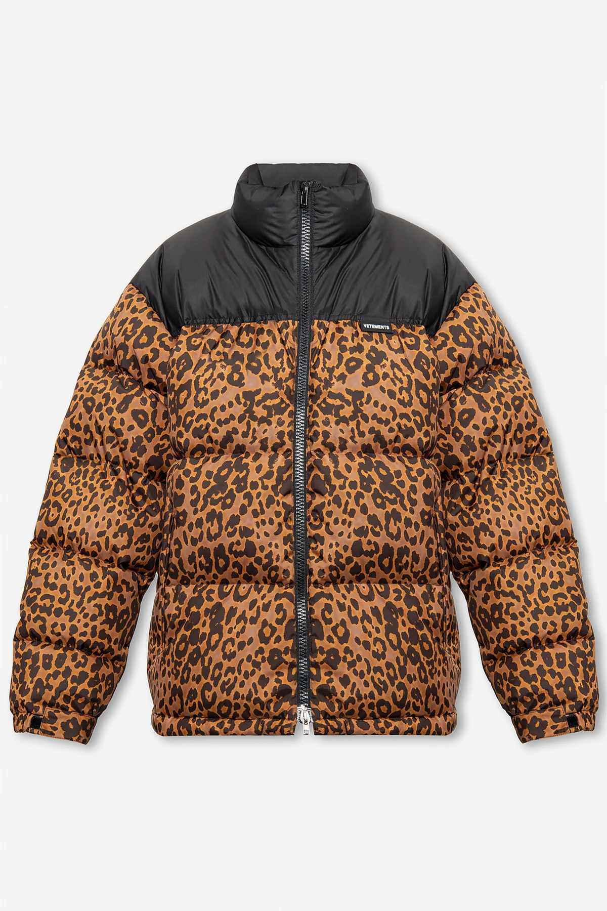 Down jacket with animal motif