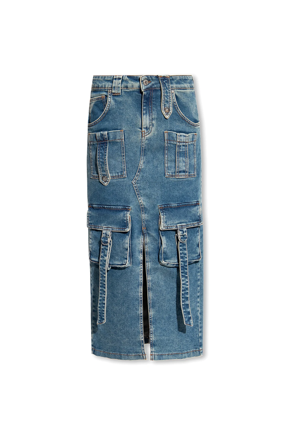 Denim cargo skirt