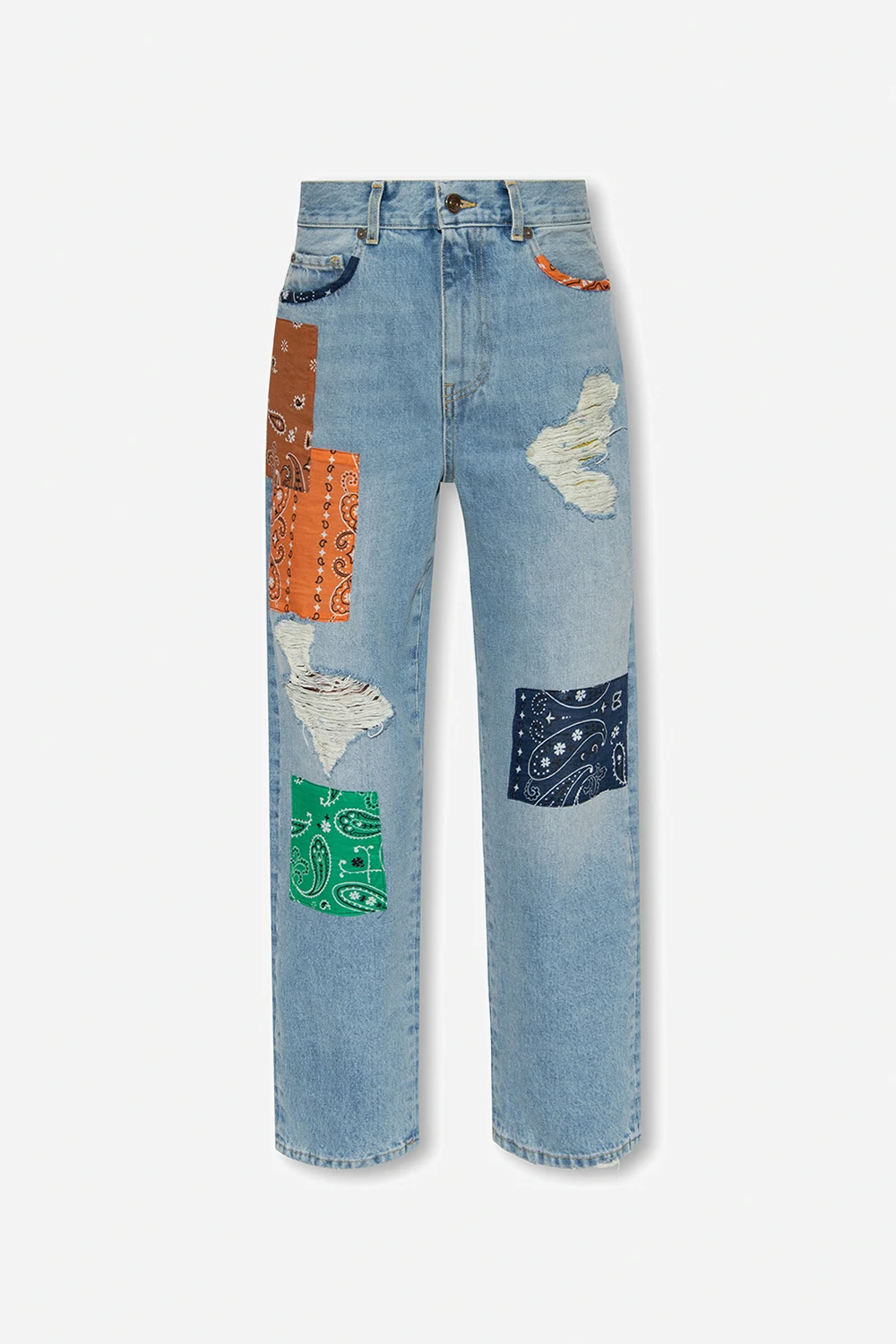 ‘California Patchwork’ distressed jeans