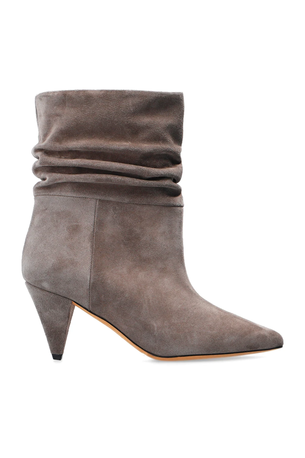 Zamszowe botki na obcasie