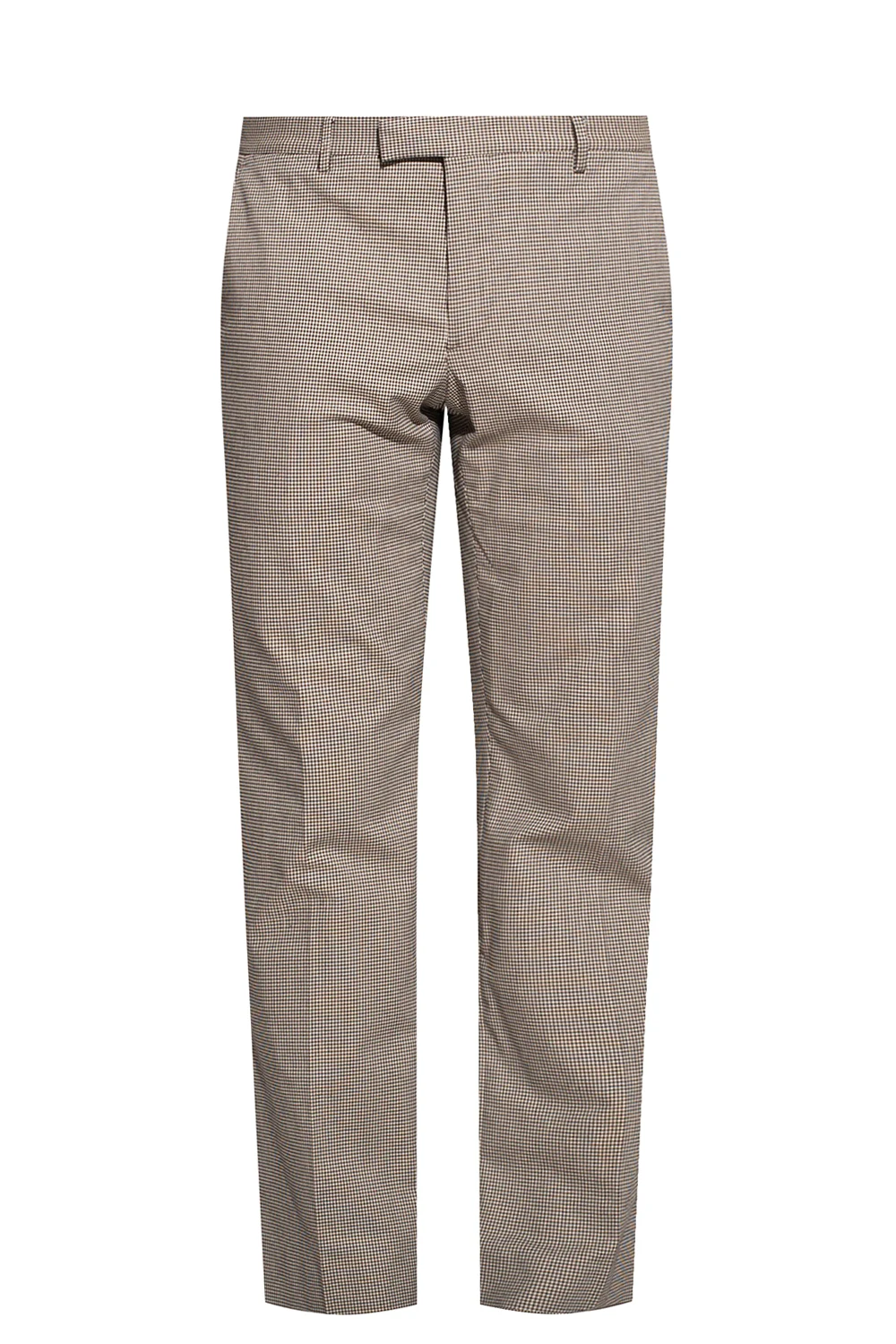 Patterned pleat-front trousers