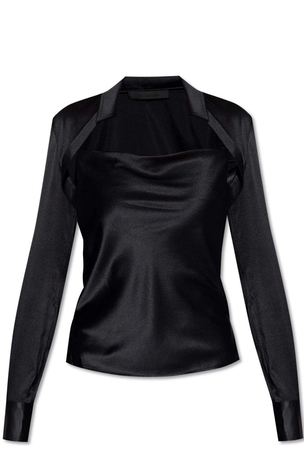 Jedwabny top z kołnierzem