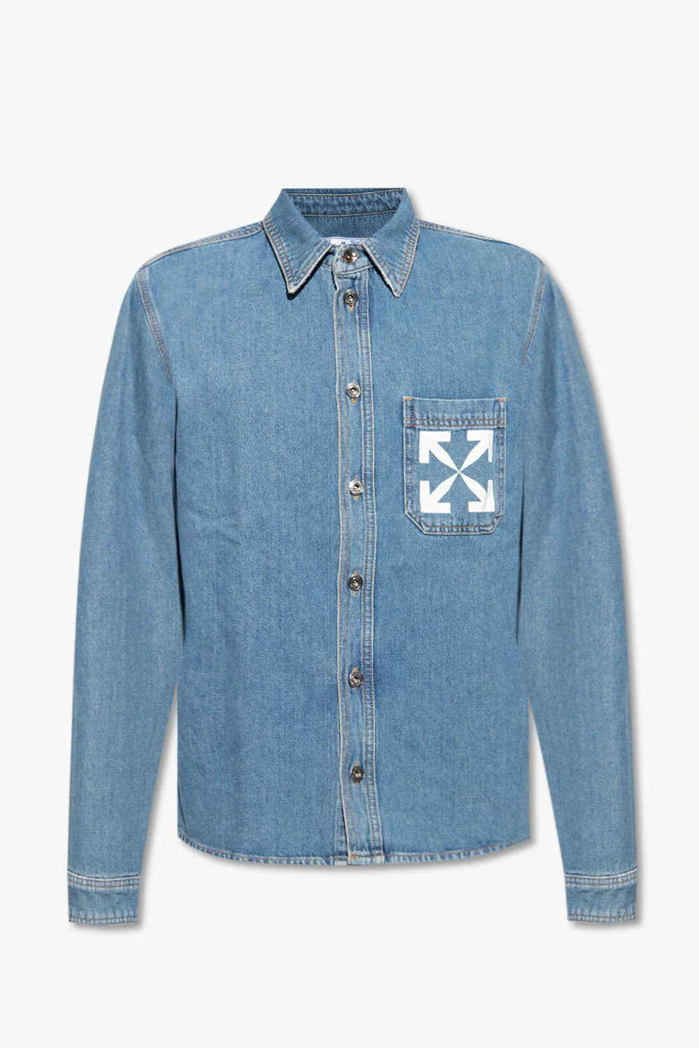 Denim shirt with logo