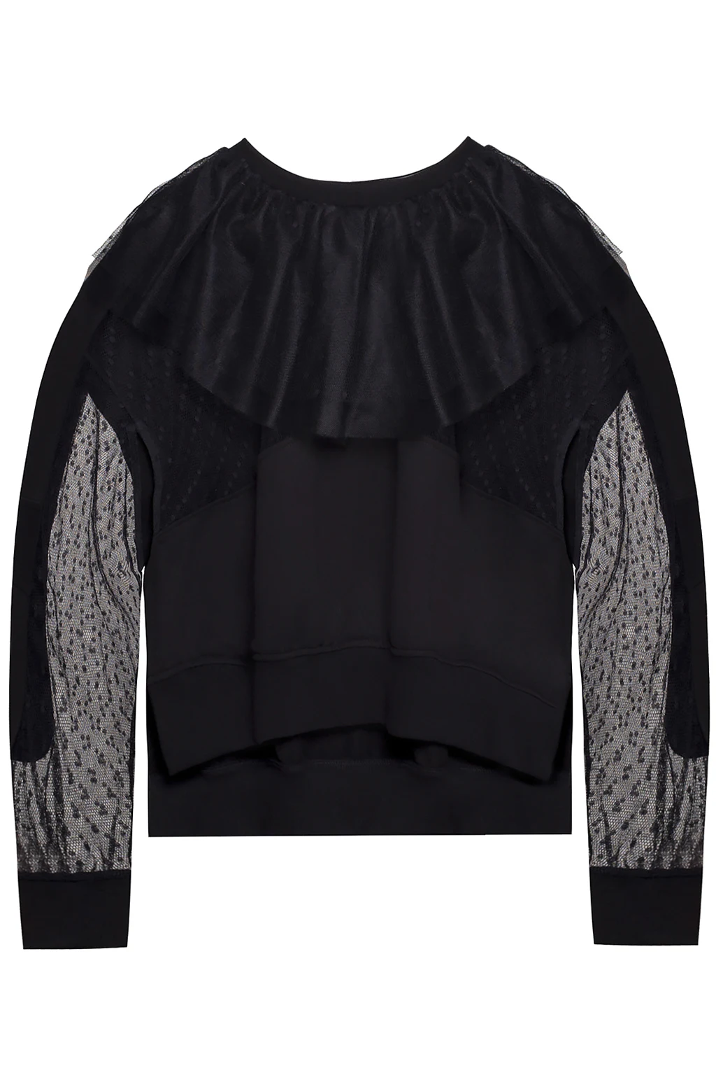 Bluza z tiulowym wykończeniem