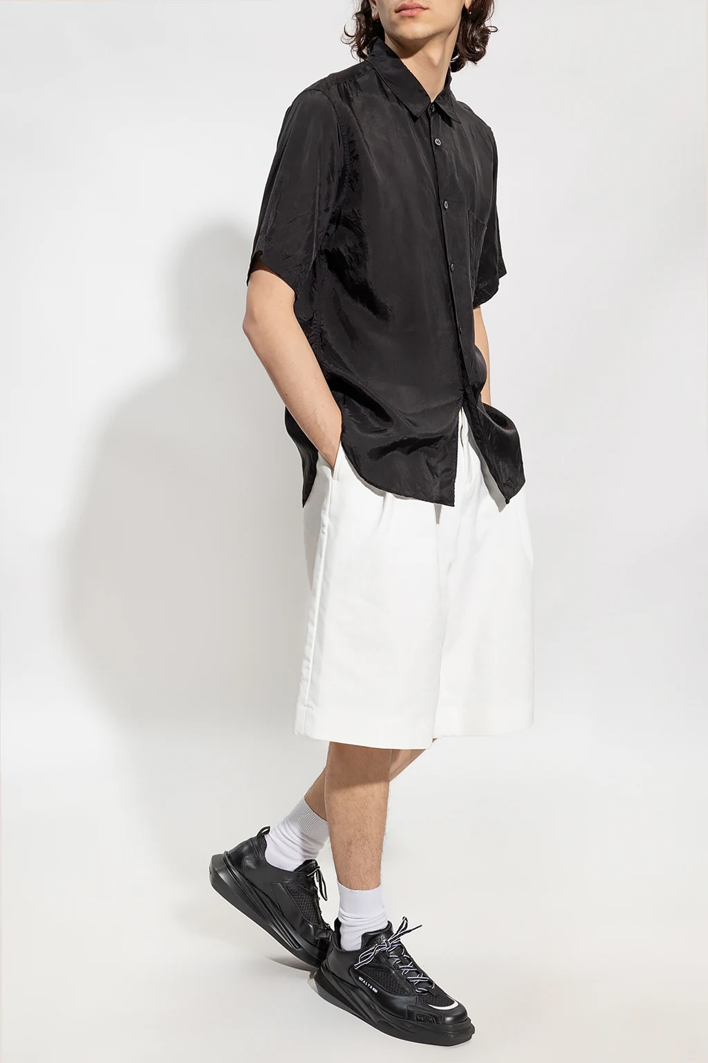 Shorts with pleat details