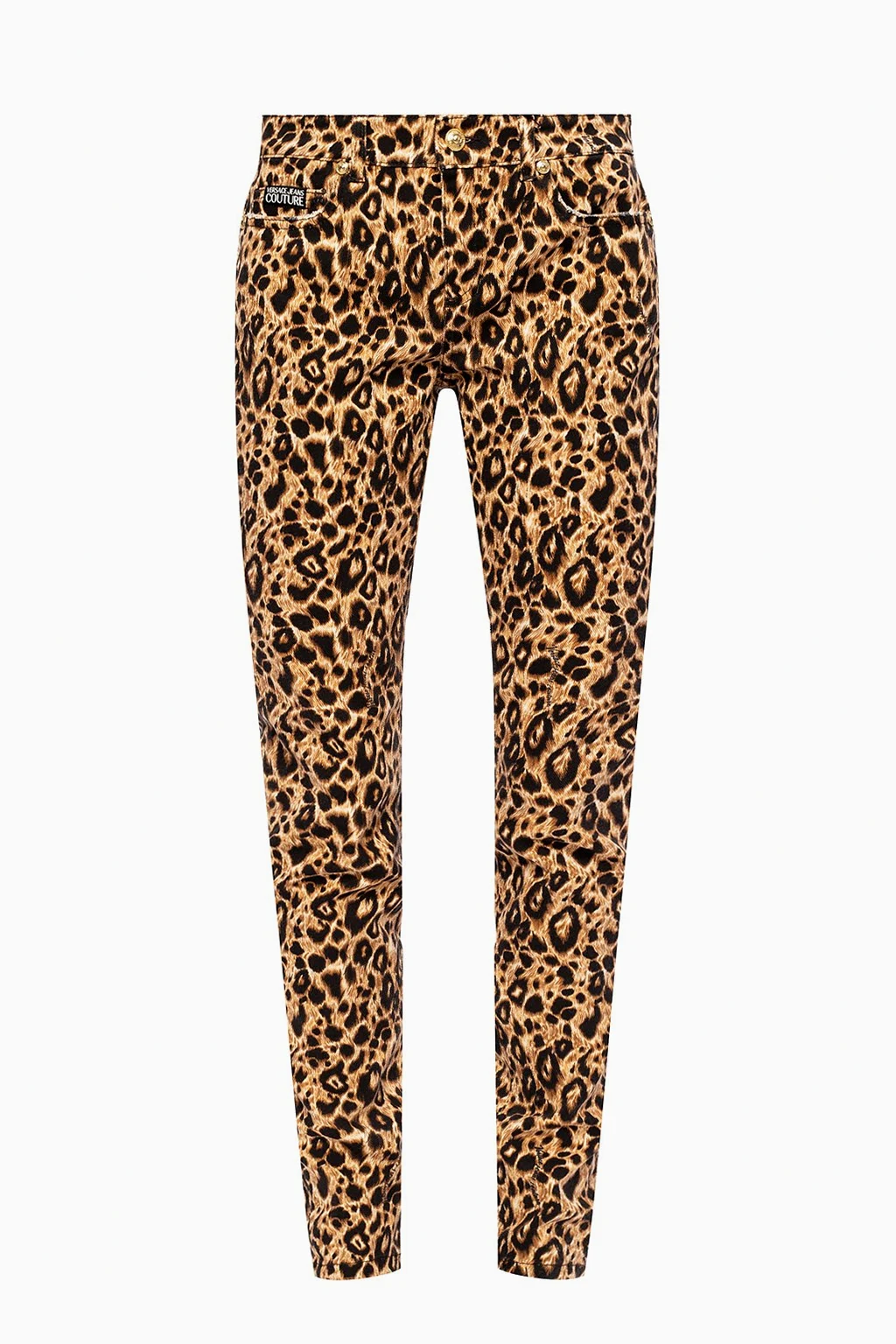 Leopard-printed jeans