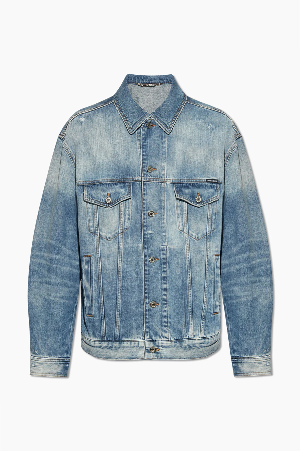 BLUE Distressed denim jacket