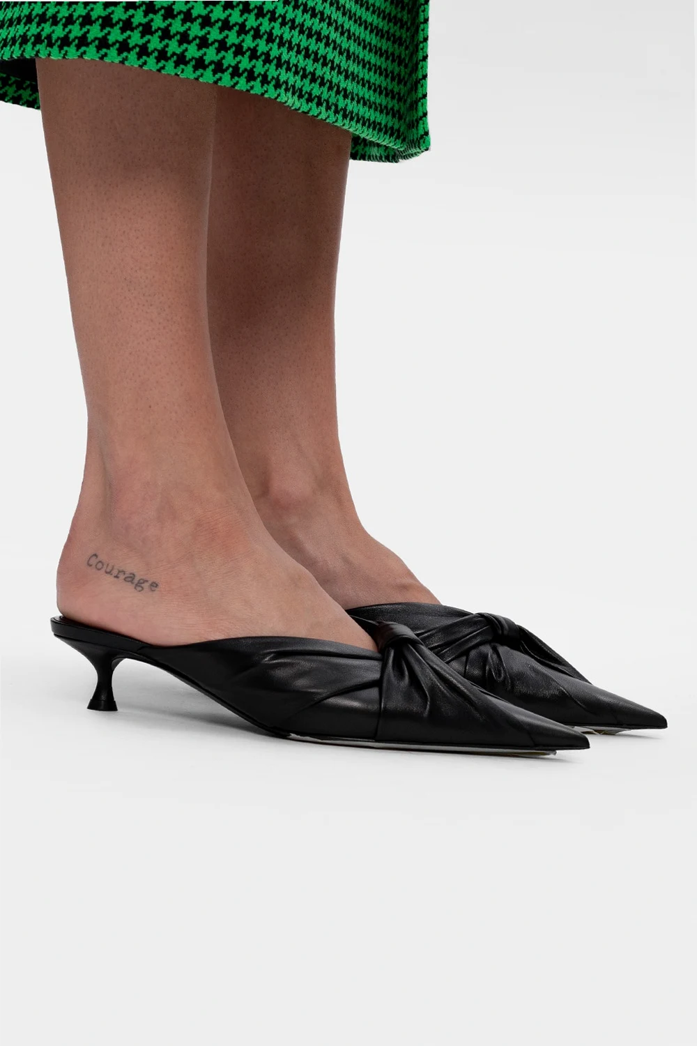 ‘Drapy’ leather mules