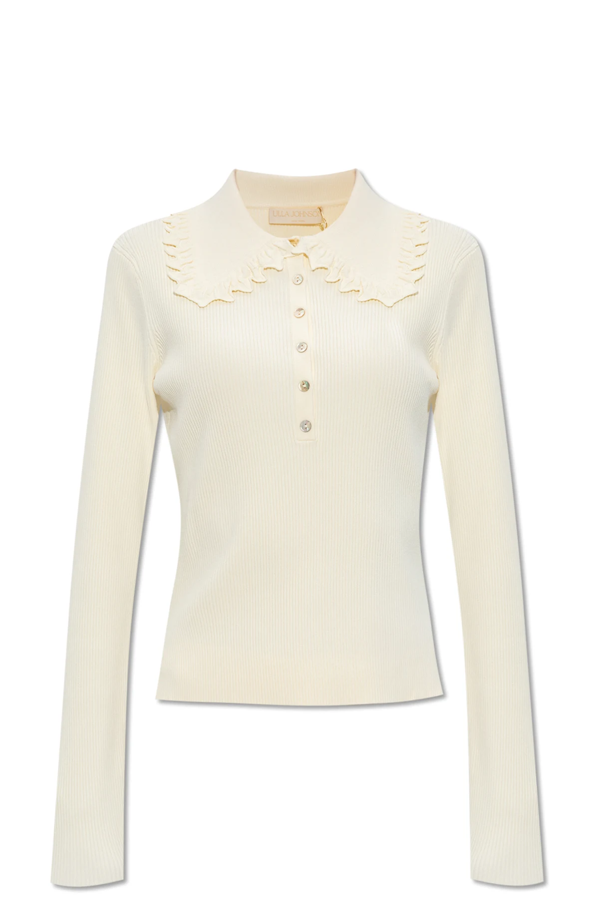 ‘Liese’ ribbed polo top