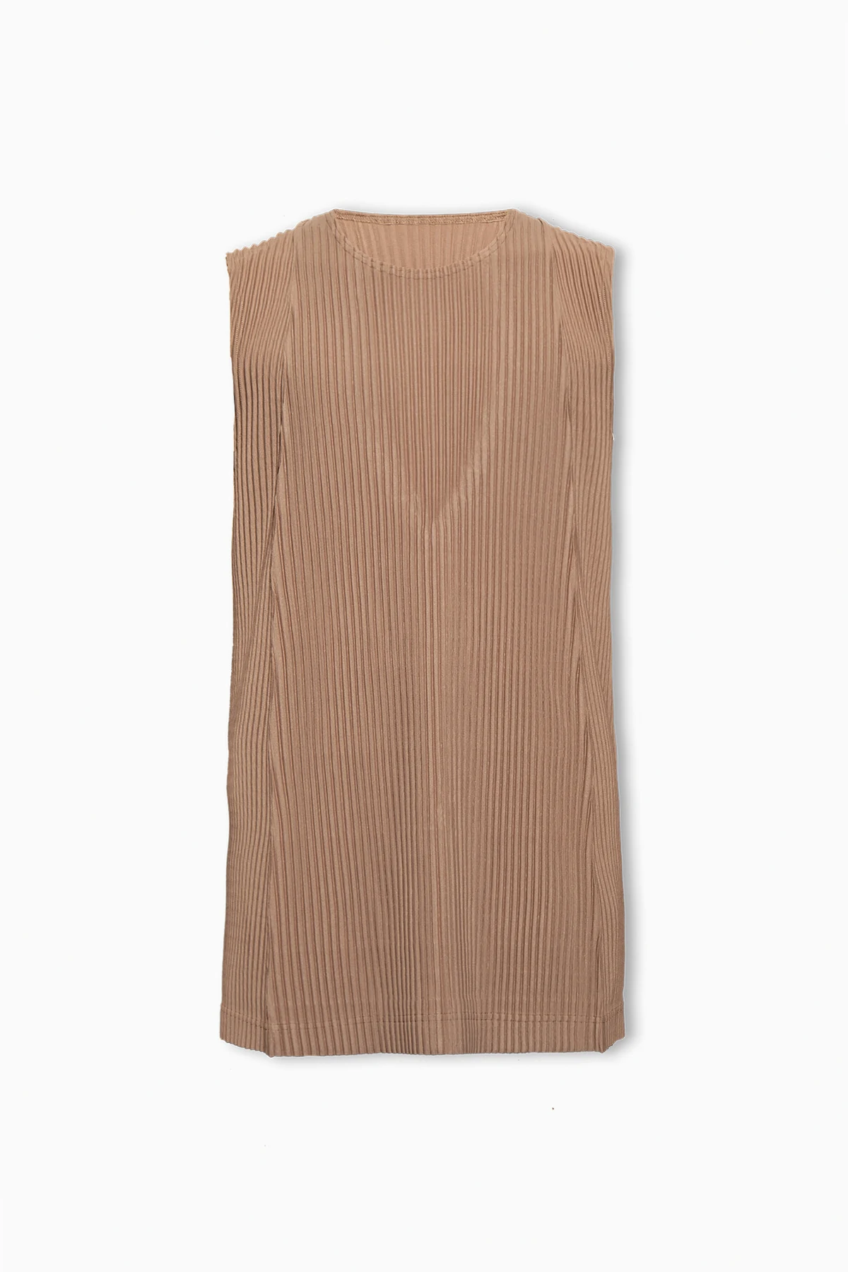 Pleated sleeveless T-shirt