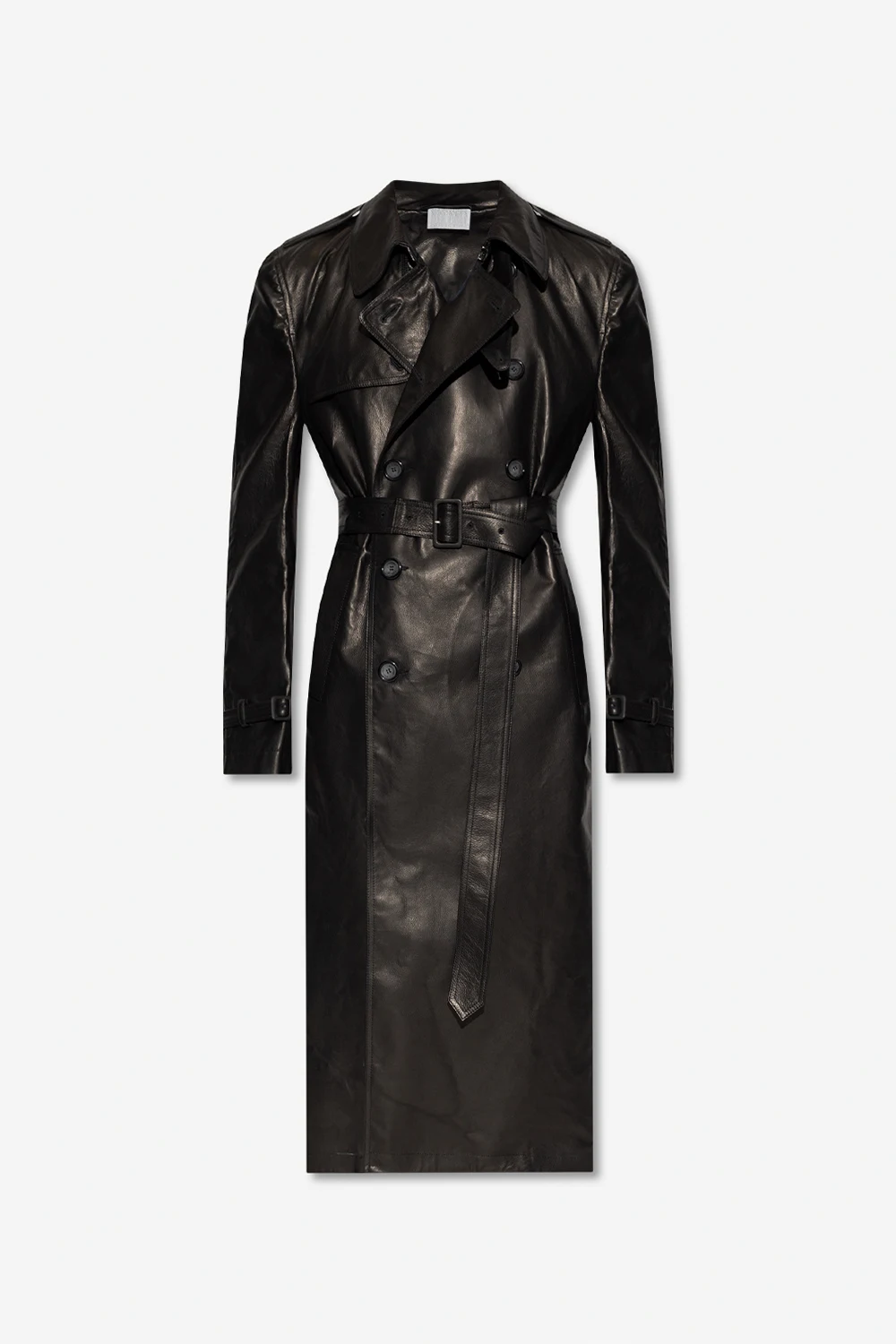 Leather trench coat