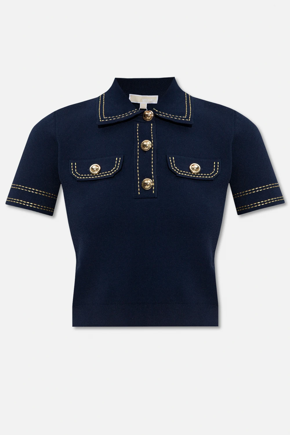 Polo shirt with decorative stitching