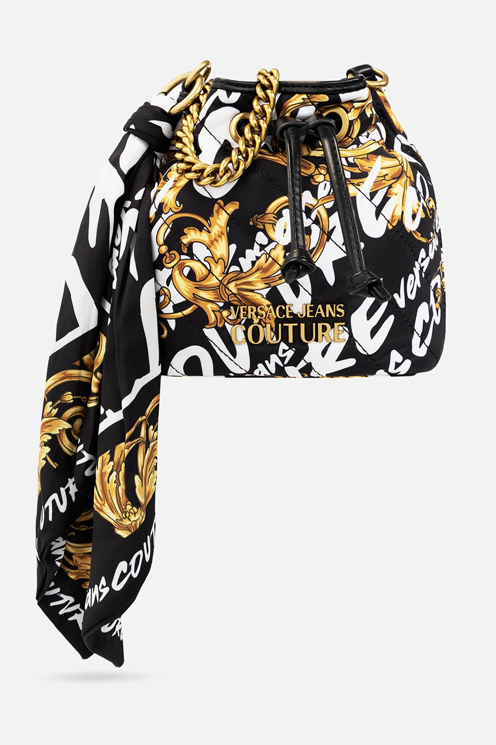 Quilted bucket shoulder bag