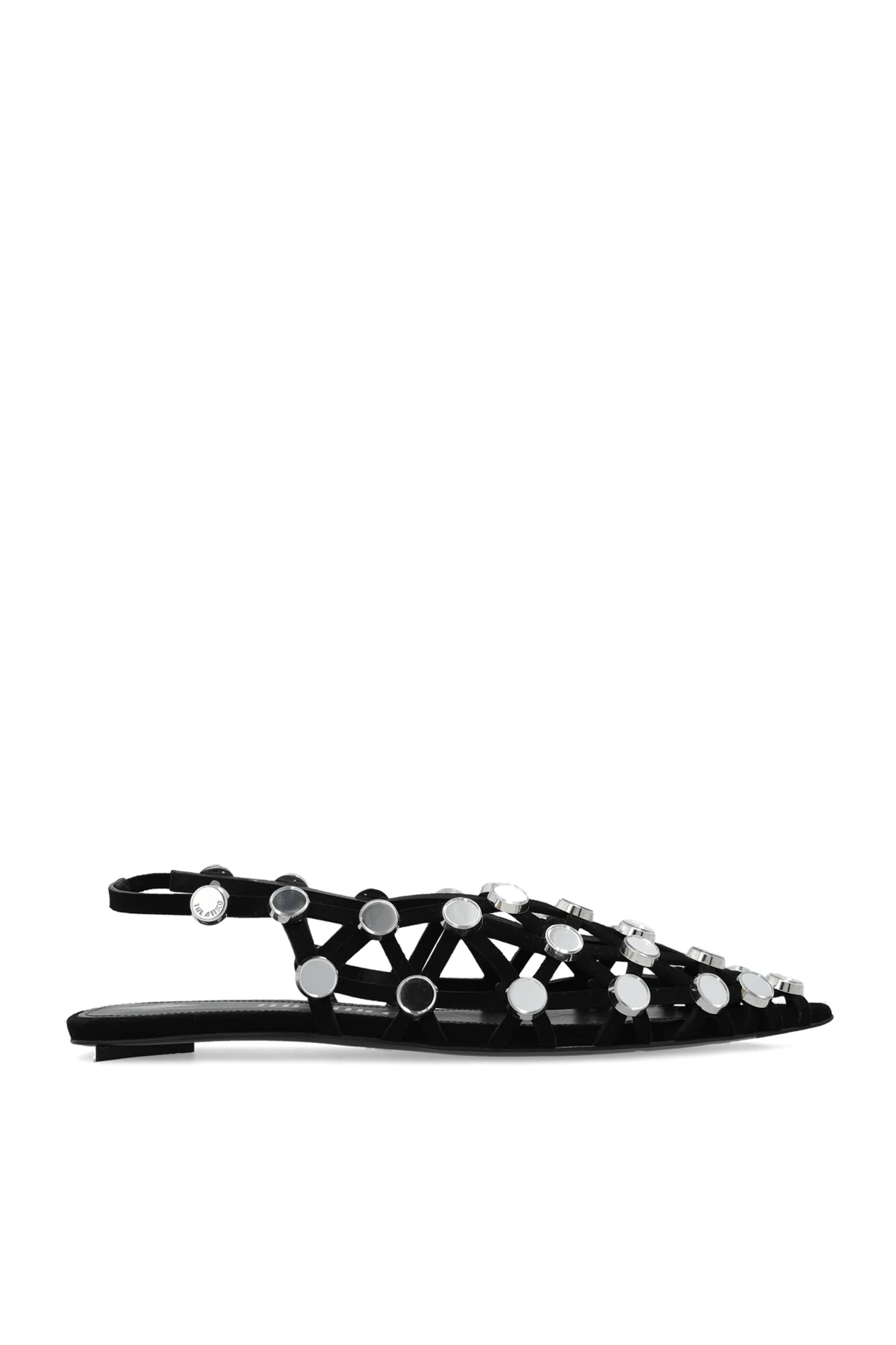 ‘Grid’ openwork ballet flats