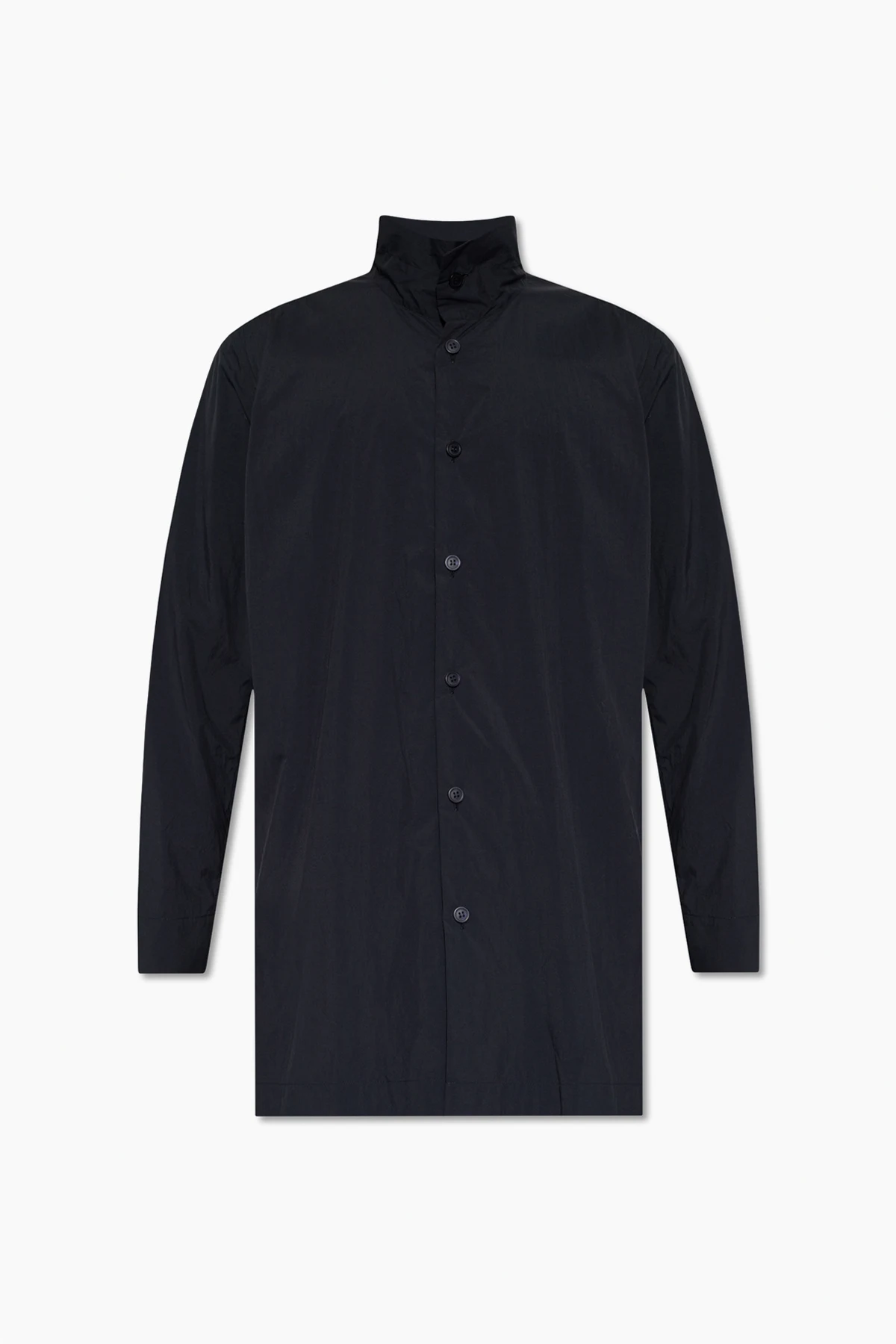 Shirt with standing collar