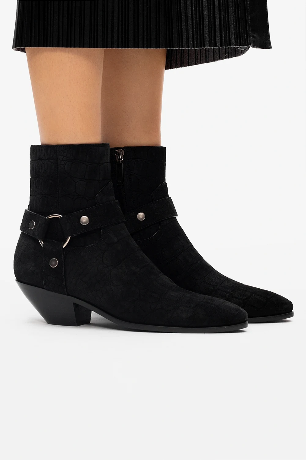 Zamszowe botki na obcasie ‘West’