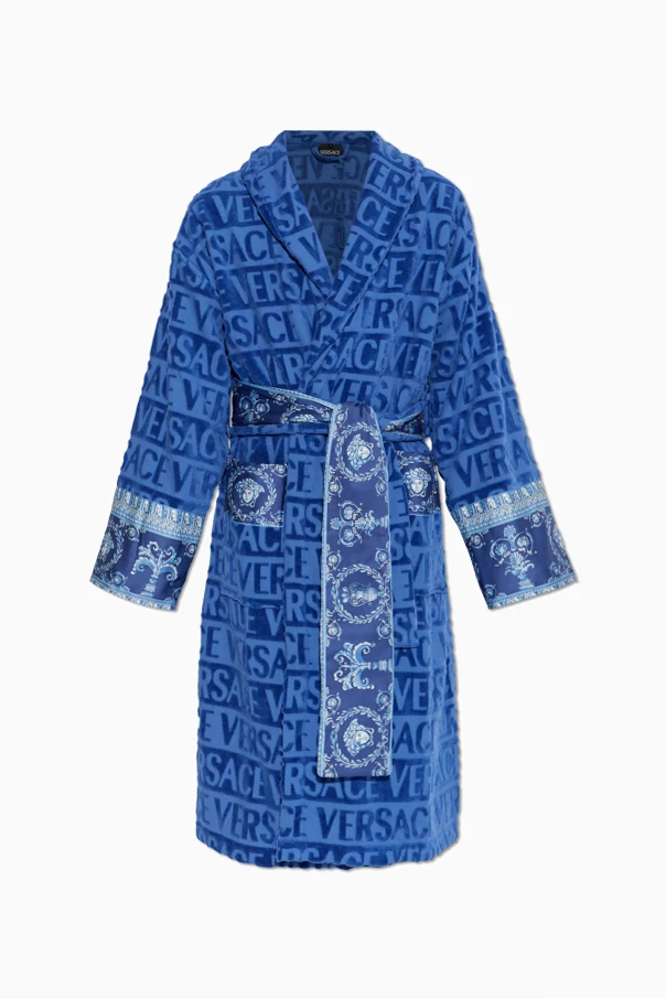 BLAU Bademantel mit Logo