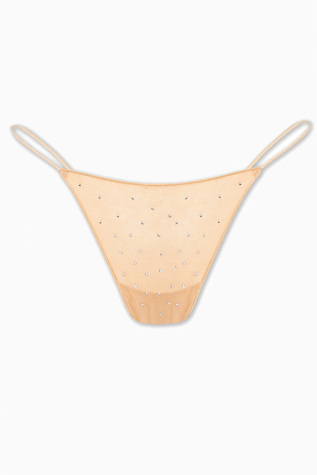 Transparent thong with crystals