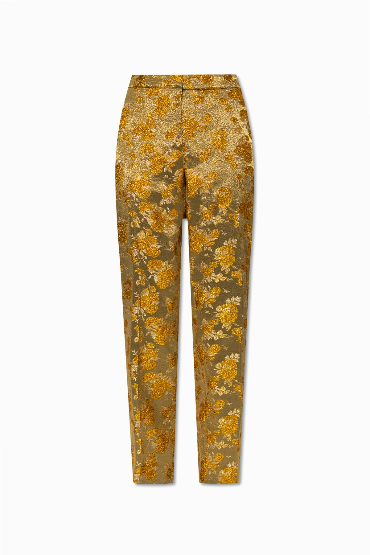 Jacquard pleat-front trousers