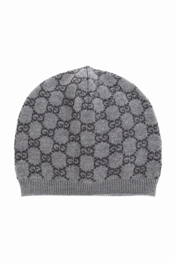 GRAU Wollmütze mit "GG"-Muster