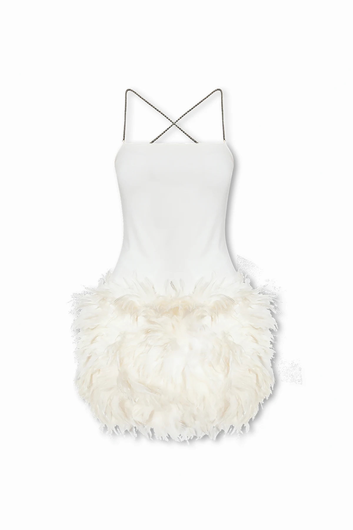 Dress with feathers