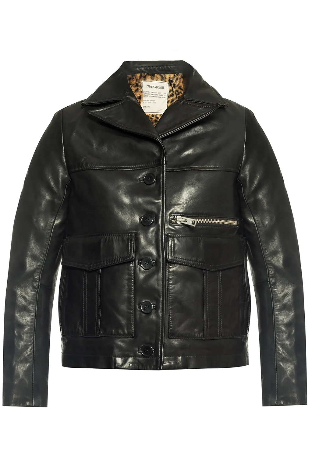 Printed leather jacket