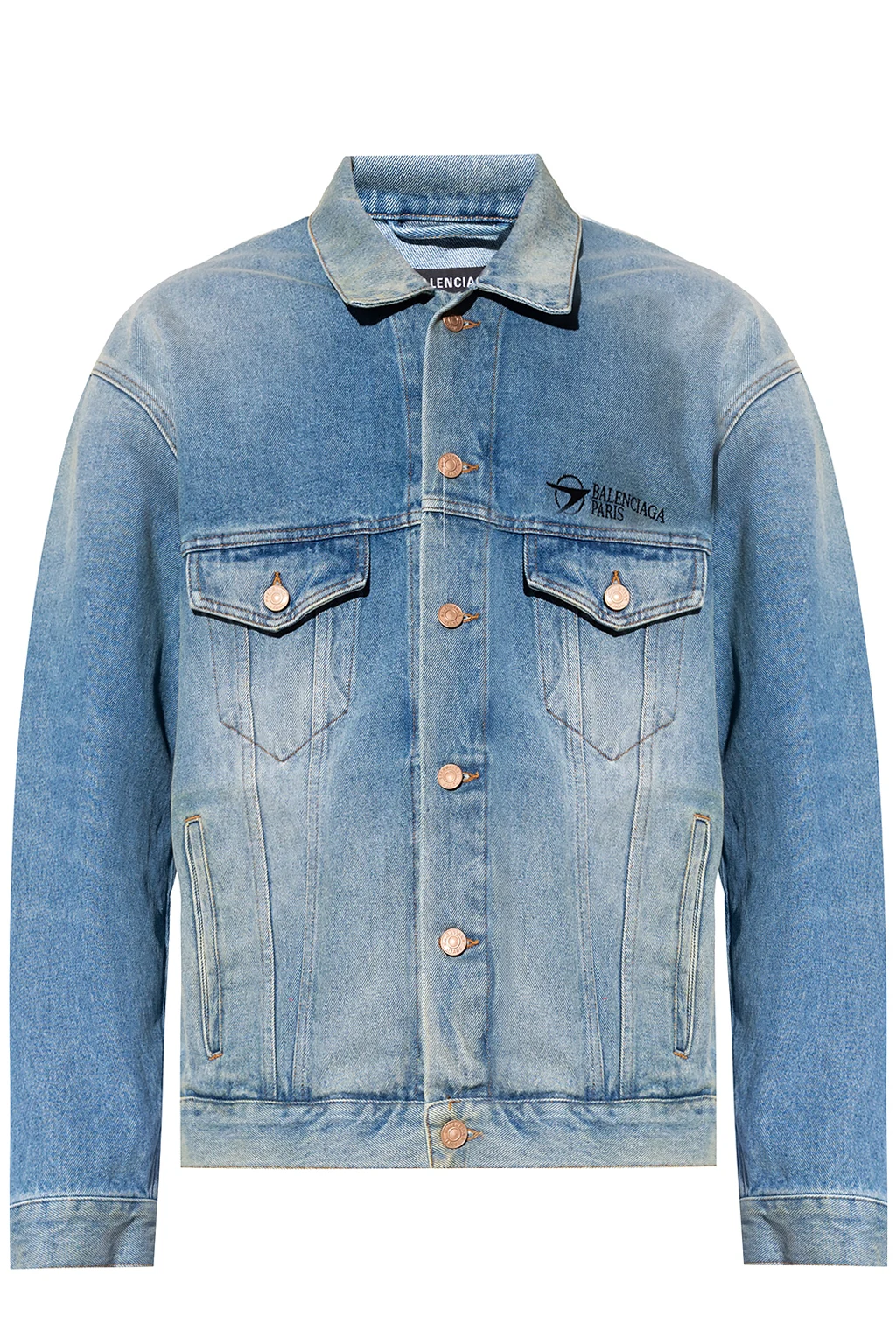 Distressed denim jacket