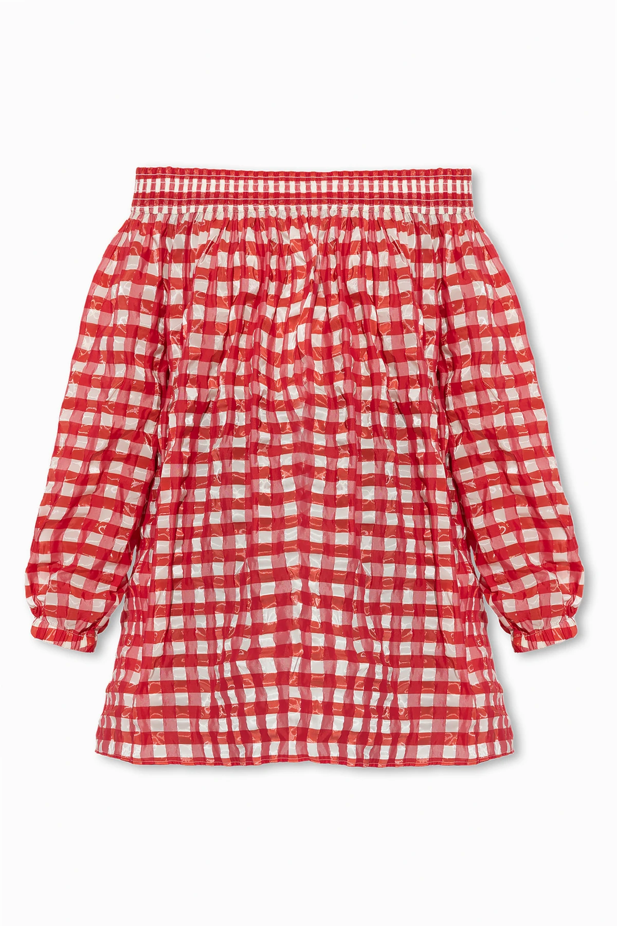 Patterned dress with longer back
