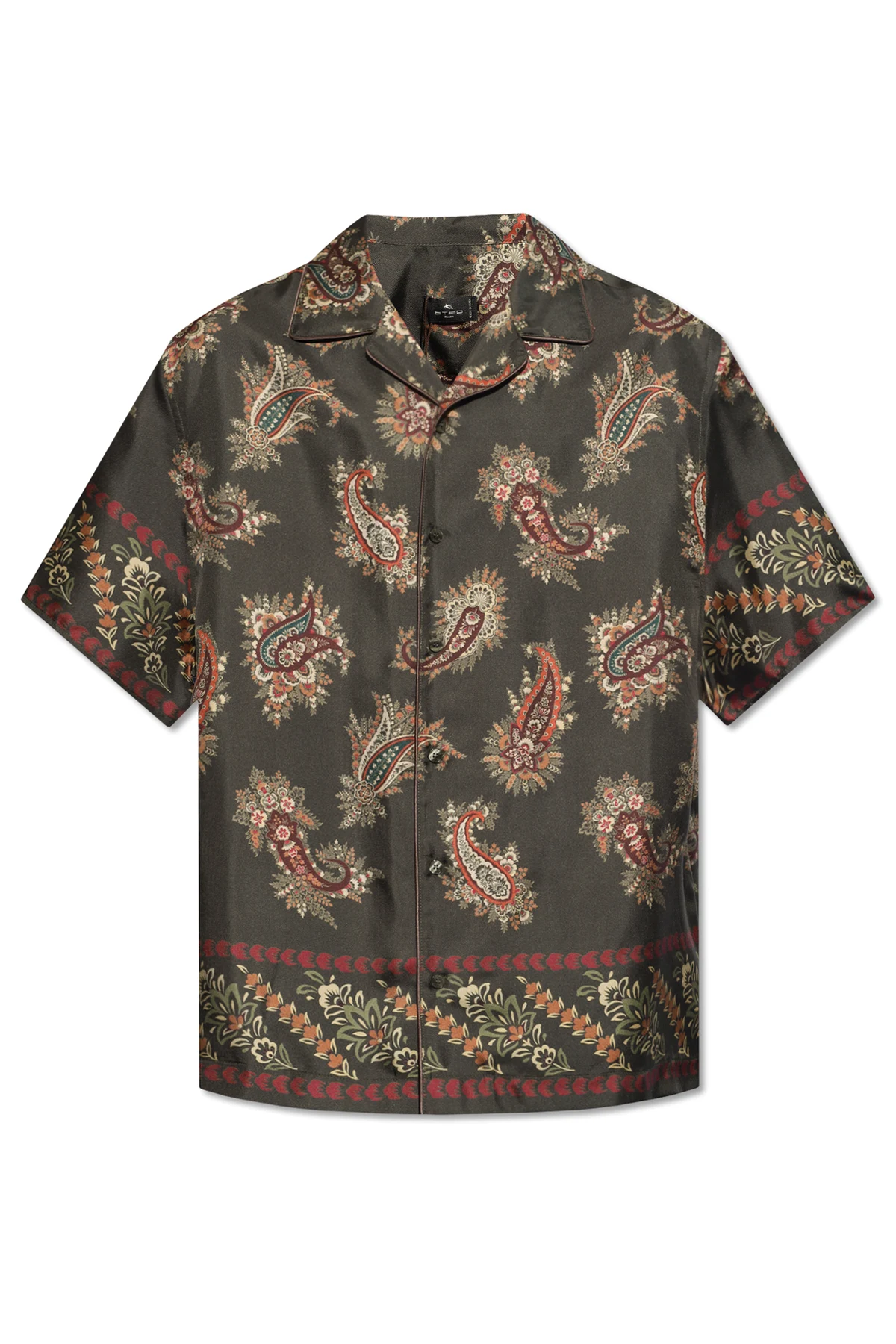 Silk shirt with short sleeves