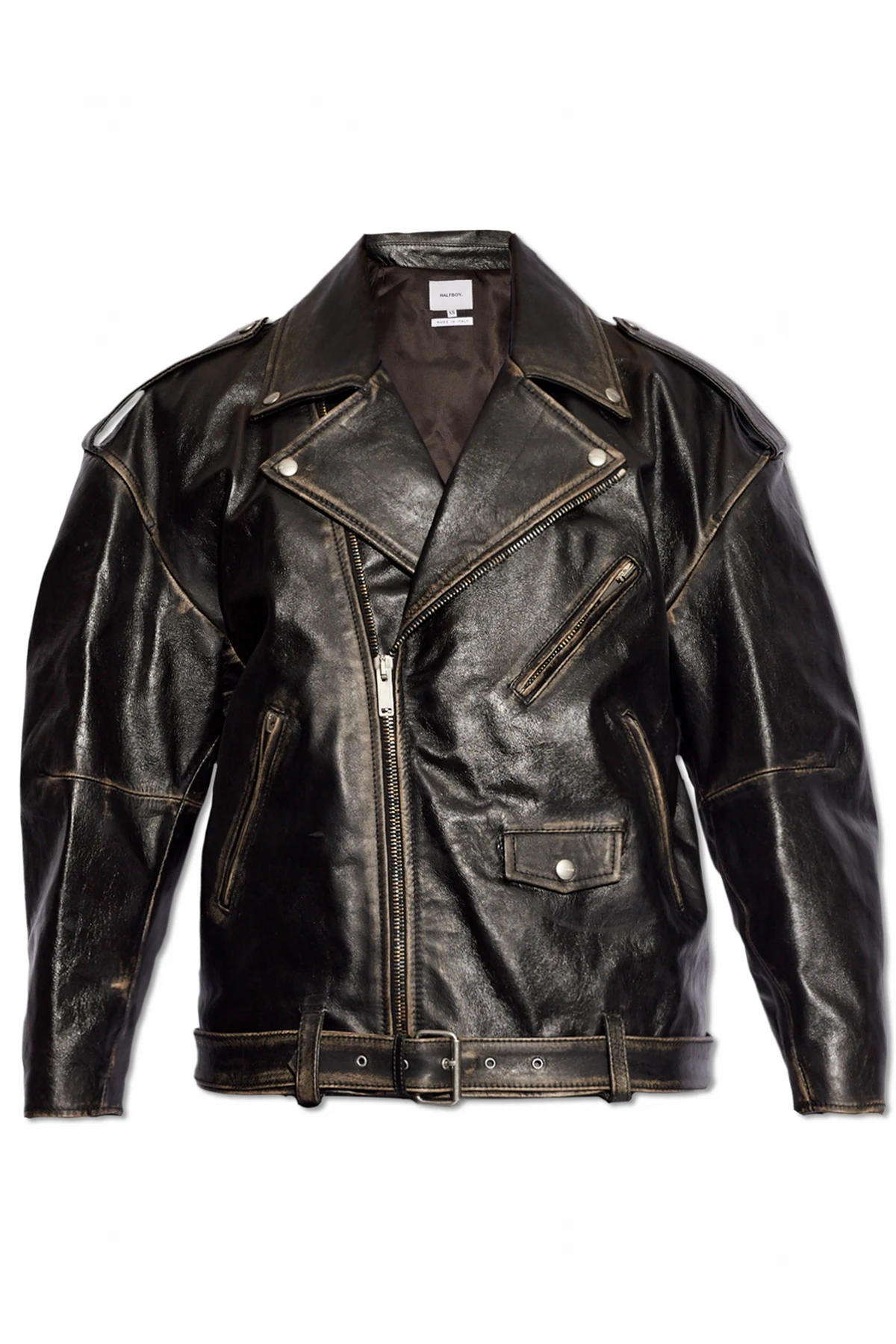 Leather biker jacket