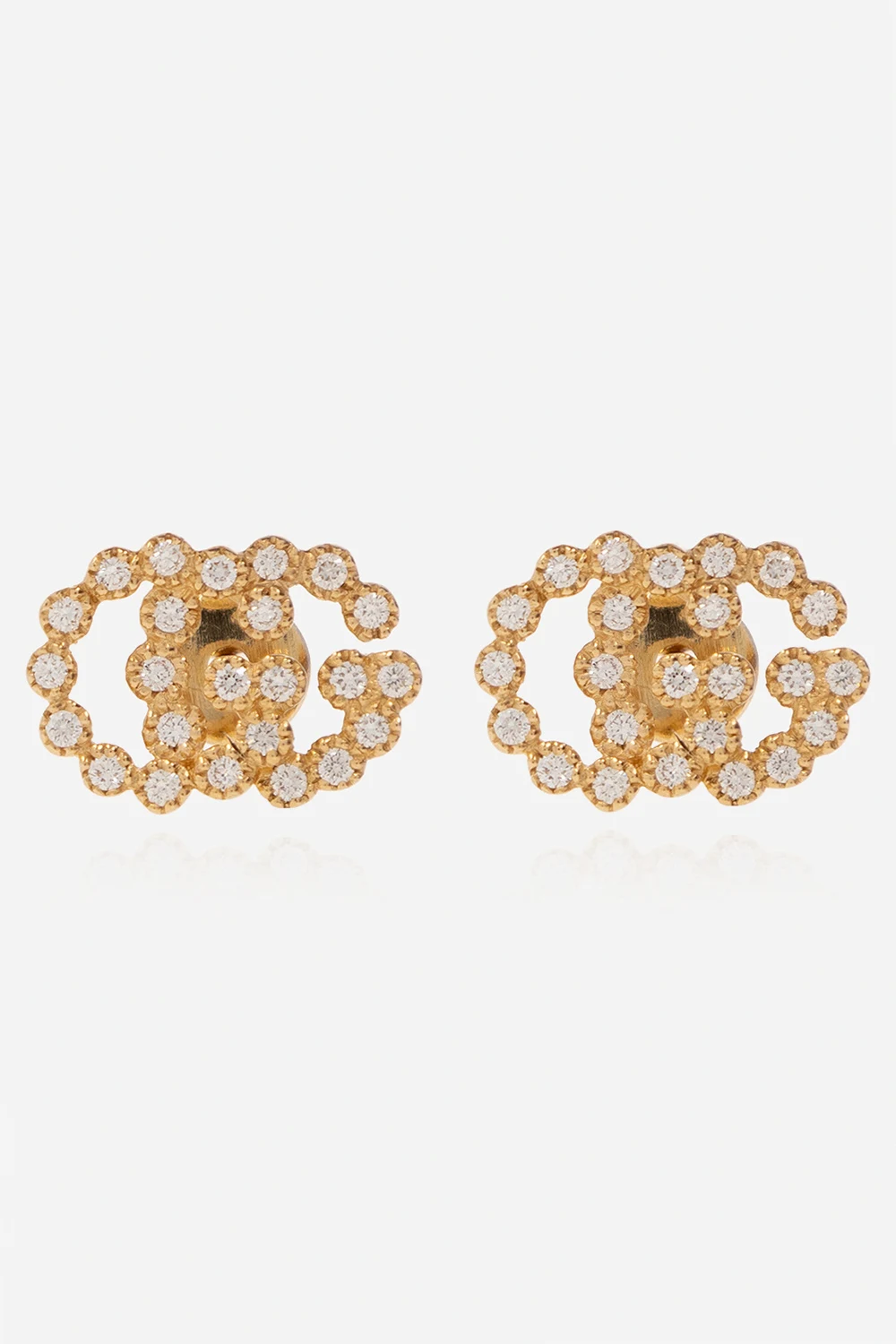 Yellow gold stud earrings