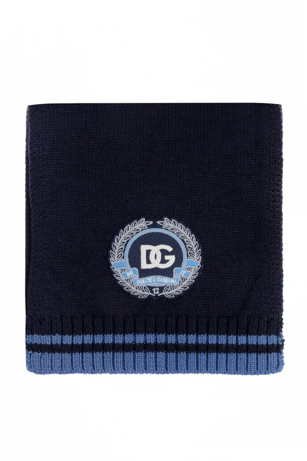 NAVY BLUE Scarf with logo